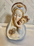 One Of A Kind Vintage Antique Virgin Mary Bust Figurine Vase Planter