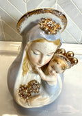 One Of A Kind Vintage Antique Virgin Mary Bust Figurine Vase Planter
