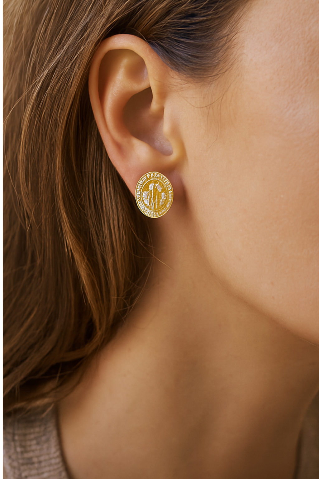virgin mary earrings, gold virgin mary earrings, silver virgin mary earrings, diamond virgin mary earrings, catholic earrings, miraculous medal earrings, catholic gifts for her, st mary earrings, madonna earrings