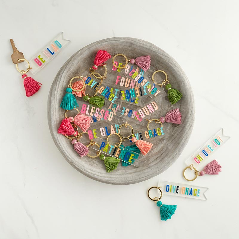 Blessed keychain, christian keychain, blessed keytag, pink keychain, acrylic keychain, tassle keychain, christian gifts, christian stocking stuffer, catholic gifts, catholic gifts for her, catholic gift, new driver gift