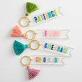 Blessed keychain, christian keychain, blessed keytag, pink keychain, acrylic keychain, tassle keychain, christian gifts, christian stocking stuffer, catholic gifts, catholic gifts for her, catholic gift, new driver gift