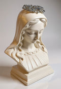 vintage virgin mary bust, mary figurine, porcelain mary statue, catholic gift, one of a kind mary, embellished mary, christian gifts, our lady of guadalupe, our lady of lourdes, our lady of fatima, catholic gift for her, baptism gift