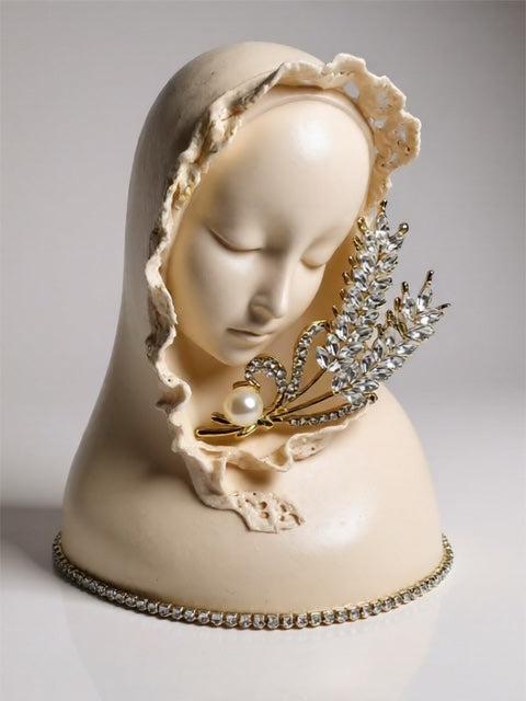 vintage virgin mary bust, mary figurine, porcelain mary statue, catholic gift, one of a kind mary, embellished mary, christian gifts, our lady of guadalupe, our lady of lourdes, our lady of fatima, catholic gift for her, baptism gift