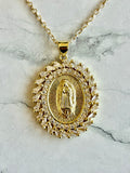 Mother Mary Crystal Pendant Necklace, catholic jewelry, catholic necklace, catholic gifts