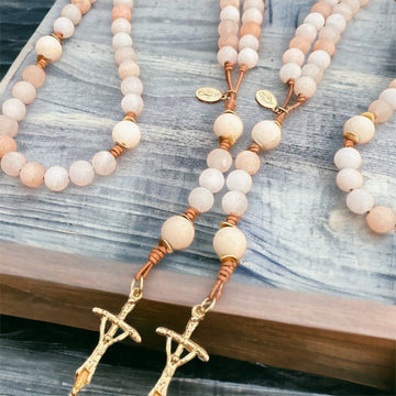 Handmade rosary, pink rosary, gemstone rosary, catholic rosary, catholic rosaries, handmade rosaries, rosary gift, catholic gifts, catholic gift, christian gifts, catholic gifts for her, miraculous medal rosary, miraculous medal, prayer tools