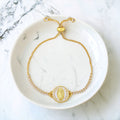 Mother Mary Crystal Pendant Adjustable Gold Bracelet, catholic jewelry, catholic necklace, catholic gifts, catholic gift, catholic bracelet