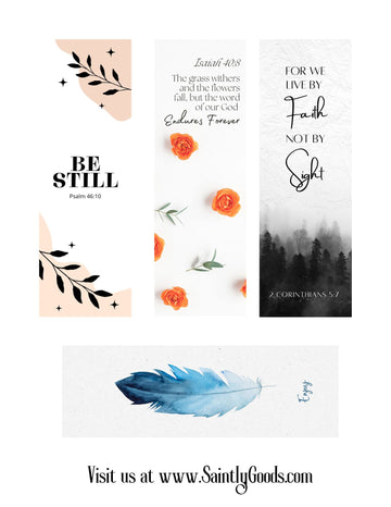 Set of 4 Printable Christian Bookmarks