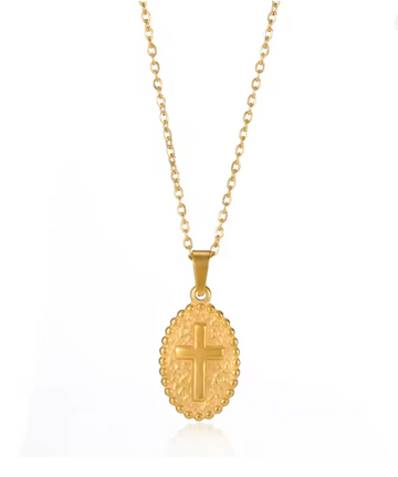 Dainty Gold Cross Pendant Necklace