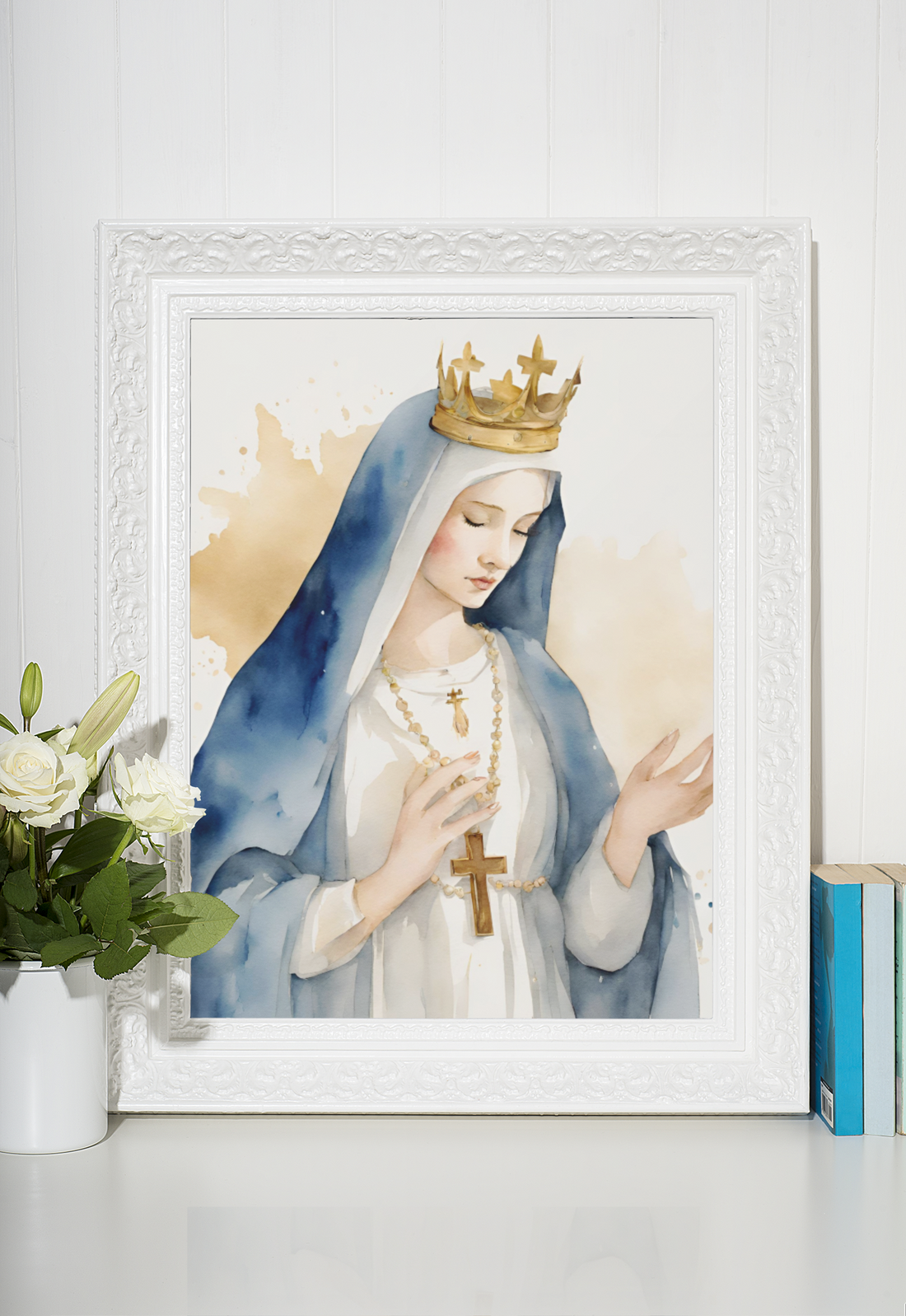 mother mary art, digital printable catholic art, virgin mary art, digital printables, christian digital, christian printable, catholic wall decor, catholic home, our lady art, blessed mother mary, christian art, christian gifts, catholic gifts