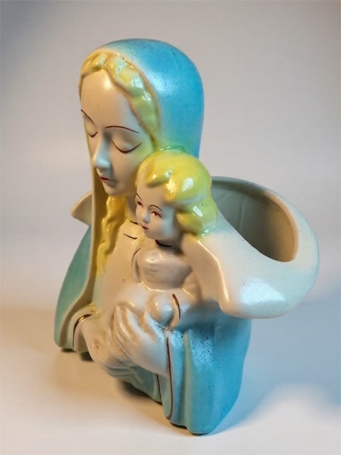 Vintage Virgin Mary Bust Figurine Vase Planter