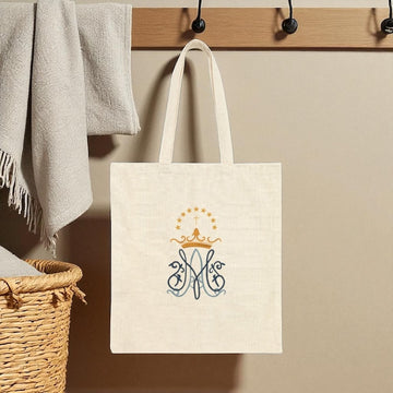 Auspice Maria Monogram Cotton Tote Bag