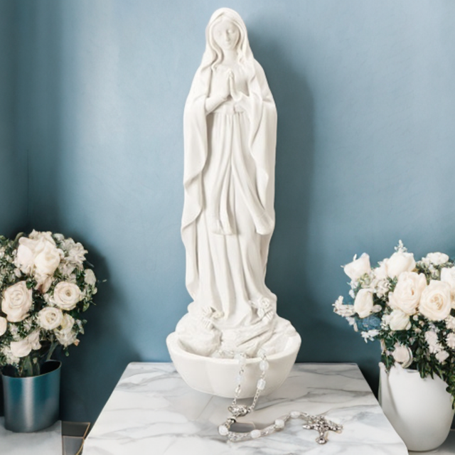 rosary holder, rosary statue holder, catholic gifts, our lady of lourdes rosary holder, our lady of lourdes statue, virgin mary statue, saint mary statue, catholic wedding gift, baptism gift, christening gift, first communion gift, cofirmation gift, catholic wedding shower gift