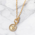 dainty 18k gold sacred heart pendant necklace, flaming heart gold necklace