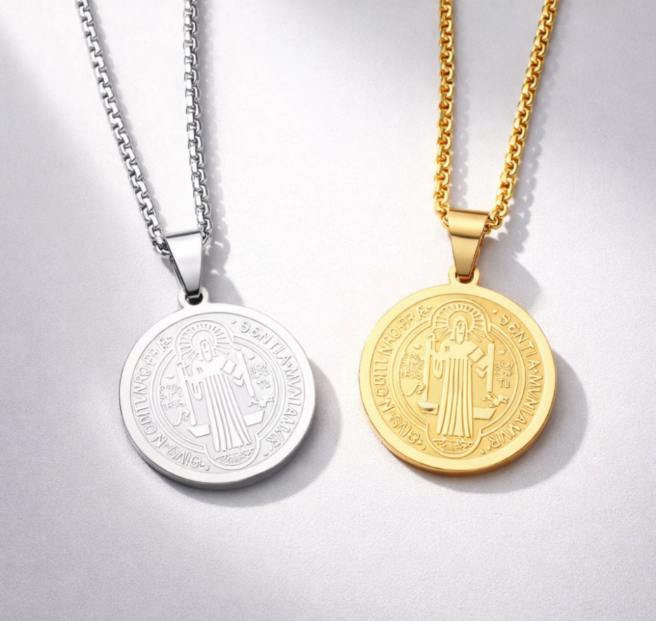 St Benedict Necklace Silver (Unisex)