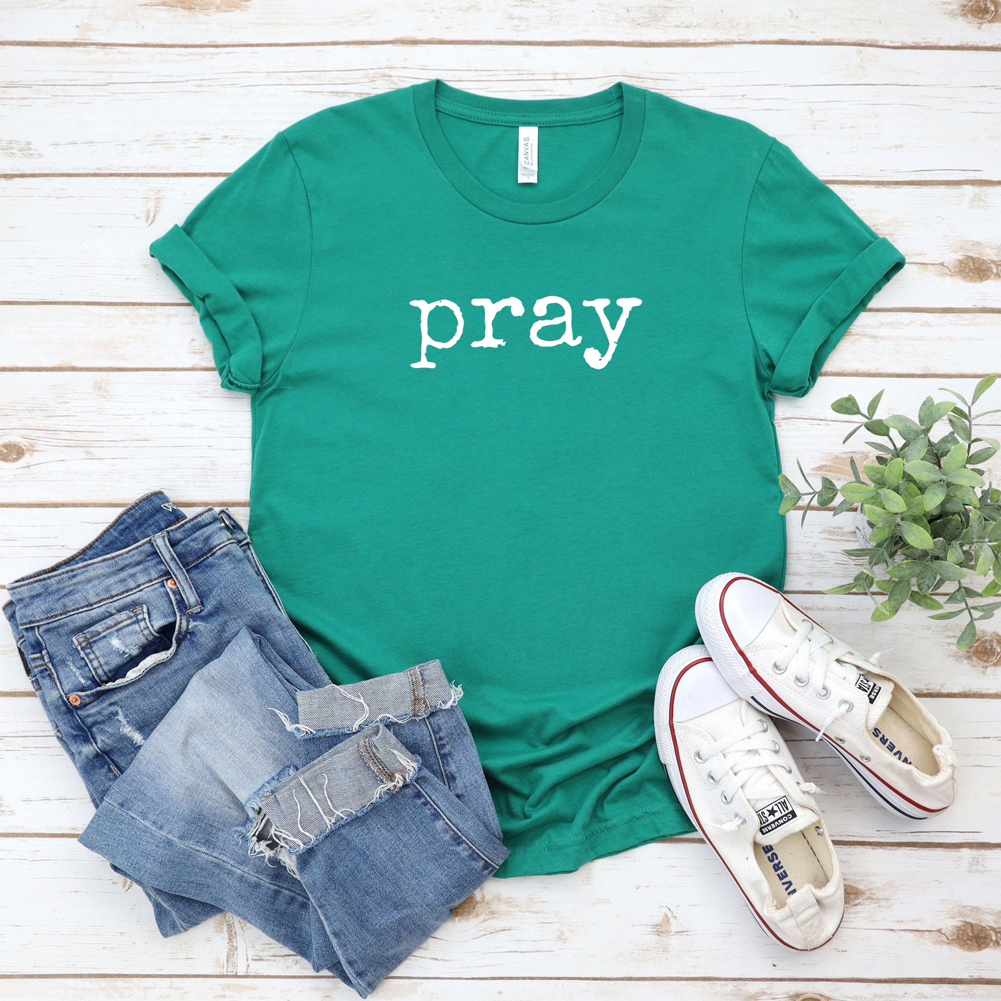 kelly green tshirt christian t-shirt pray tee catholic