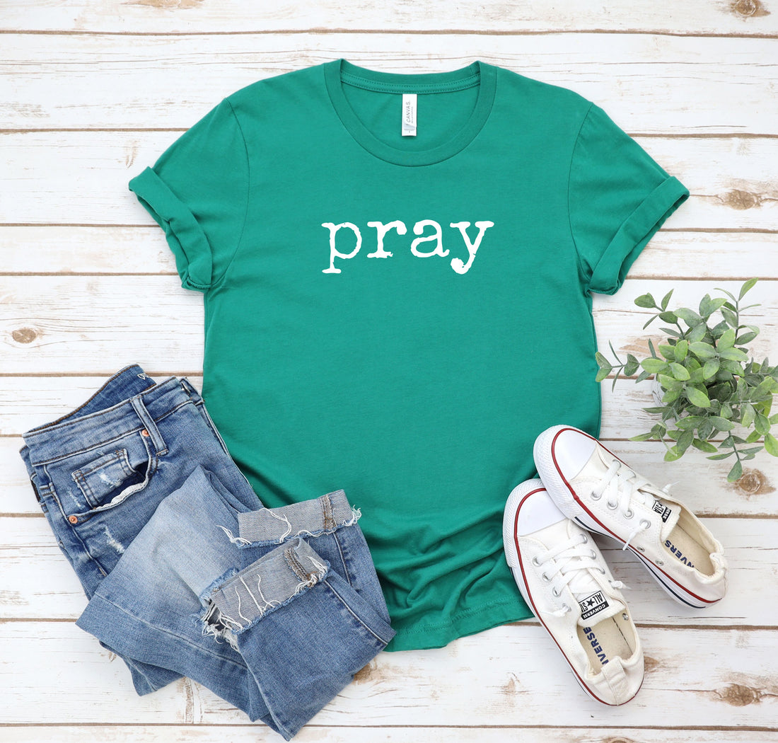 kelly green tshirt christian t-shirt pray tee catholic