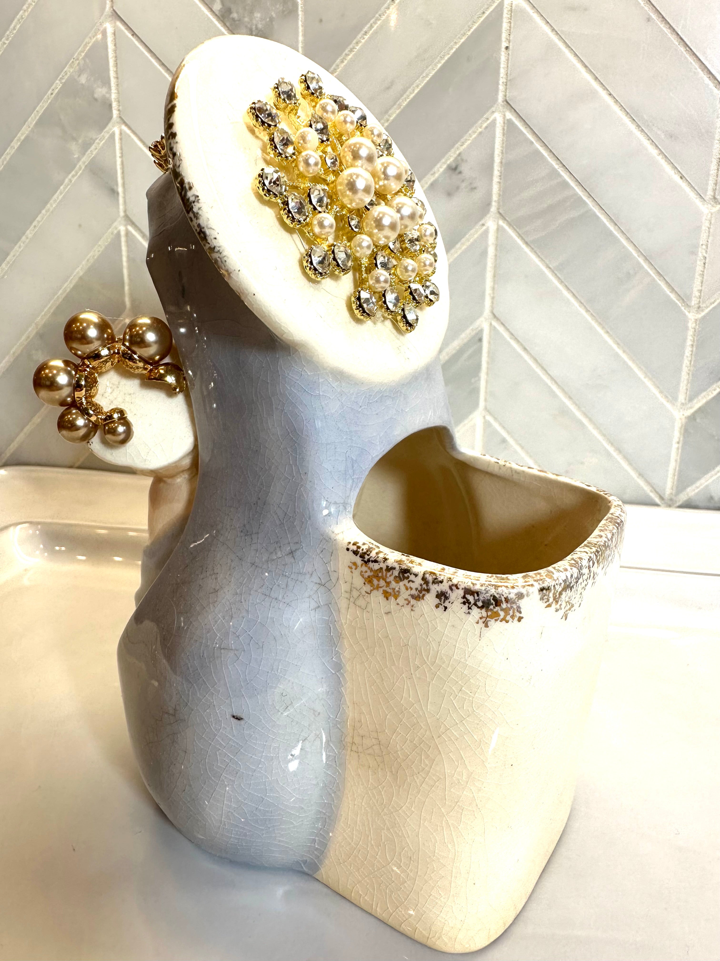 Vintage Virgin Mary Bust Figurine Vase (One Of A Kind)