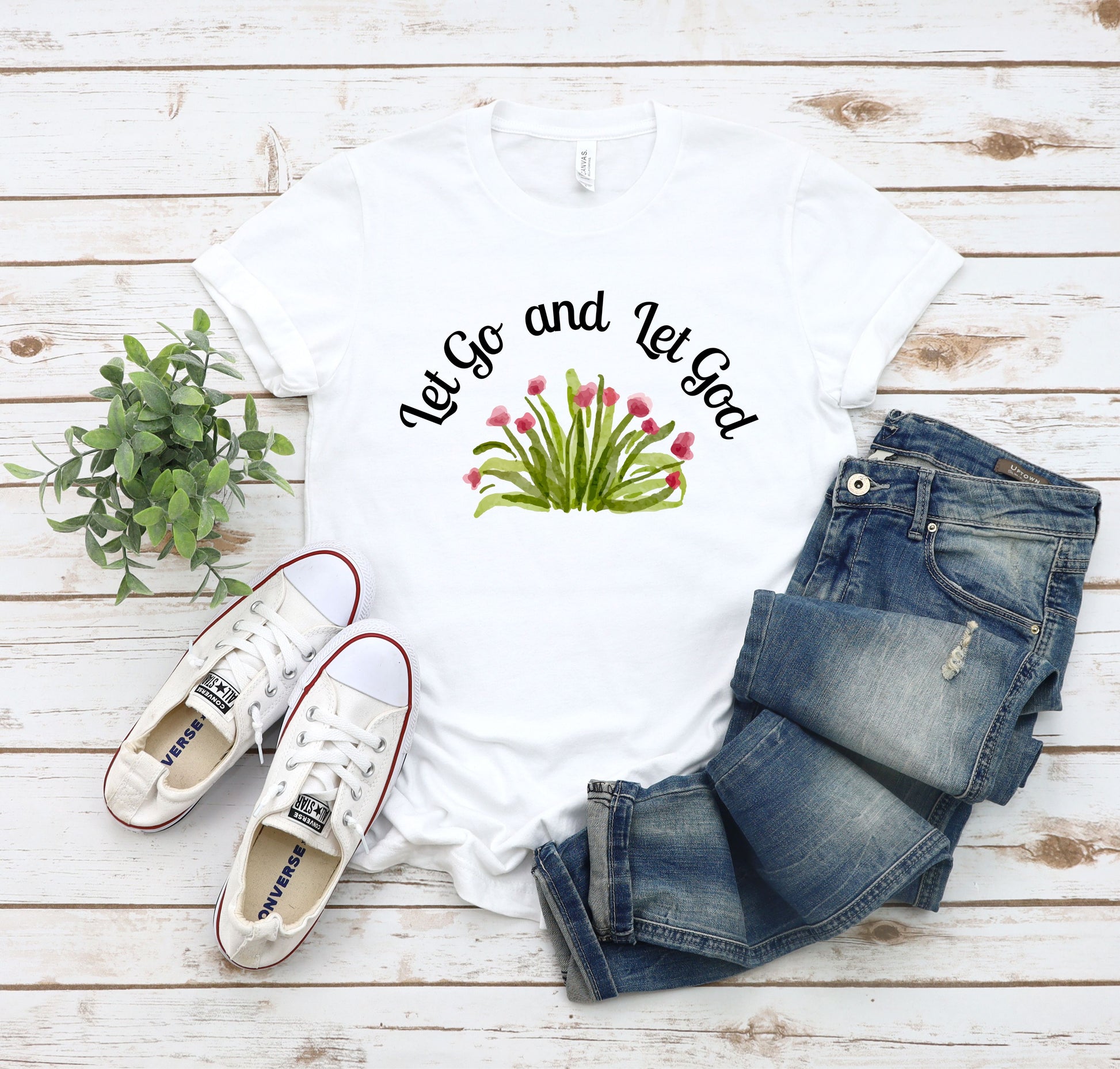 Let Go And Let God Tee, Christian Graphic Tee, Faith tees