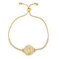 Mother Mary Crystal Pendant Adjustable Gold Bracelet, catholic jewelry, catholic necklace, catholic gifts, catholic gift, catholic bracelet