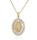 VIrgin Mary Mother Mary Mother of Pearl Pendant Necklace Gold, catholic necklace, catholic gift, catholic gifts, catholic jewelry