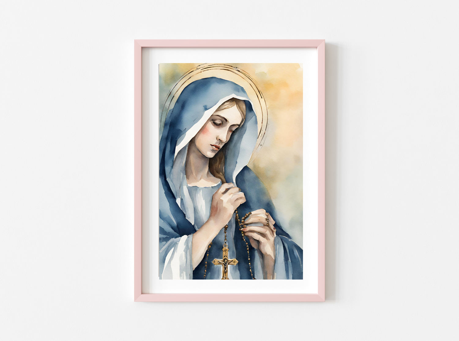 (FREE) Our Lady of the Rosary Watercolor Digital Download 8x10 Printab ...