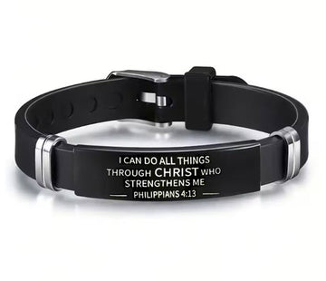 Philippians 14:3 Silicone & Stainless Steel Bracelet (Small)