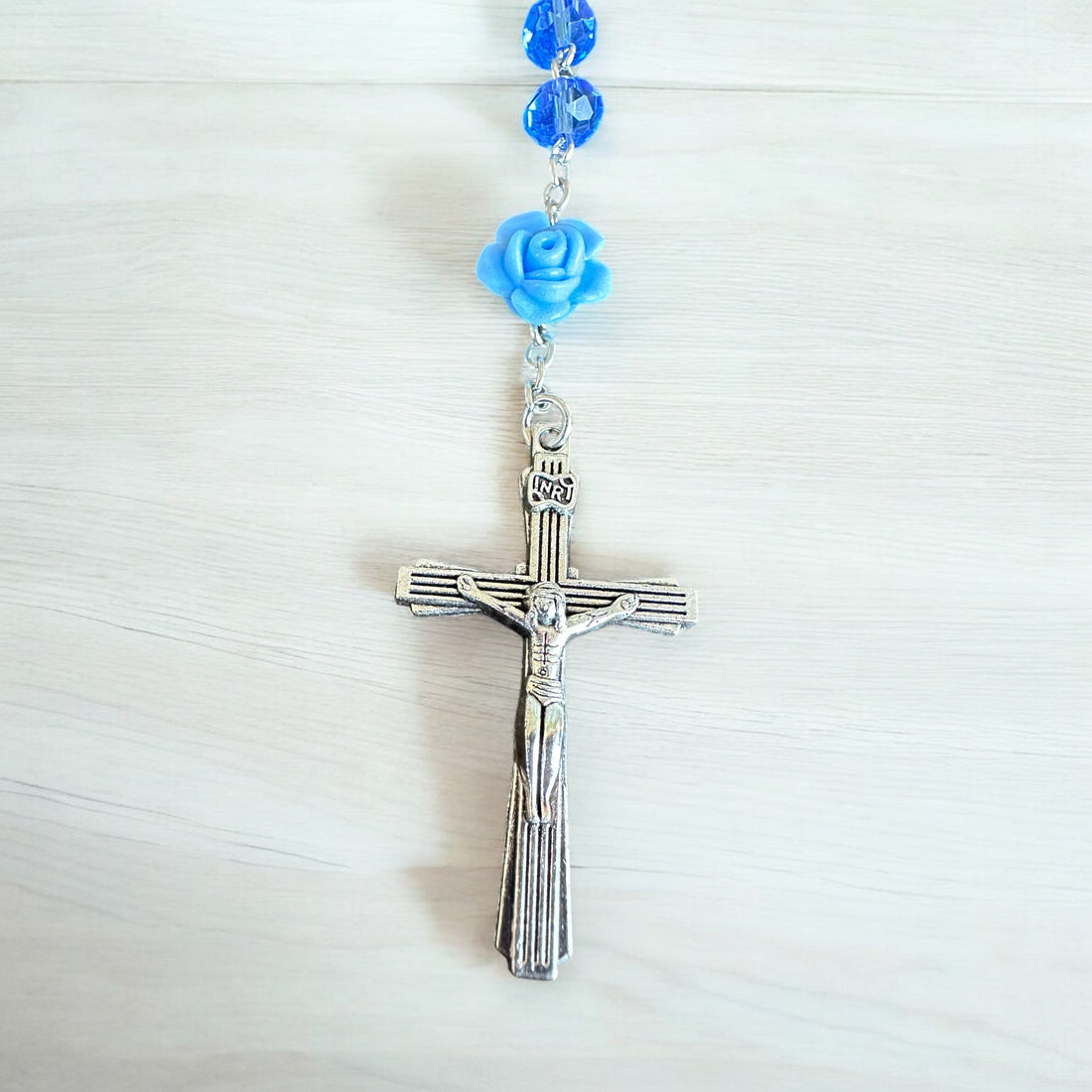 Blue Flower Rosary