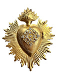 Sacred Heart, Catholic gifts, christian gifts, embellished, gold heart, gold locket, prayer box, gold ornament, heart of jesus, Lent gift, Easter gift