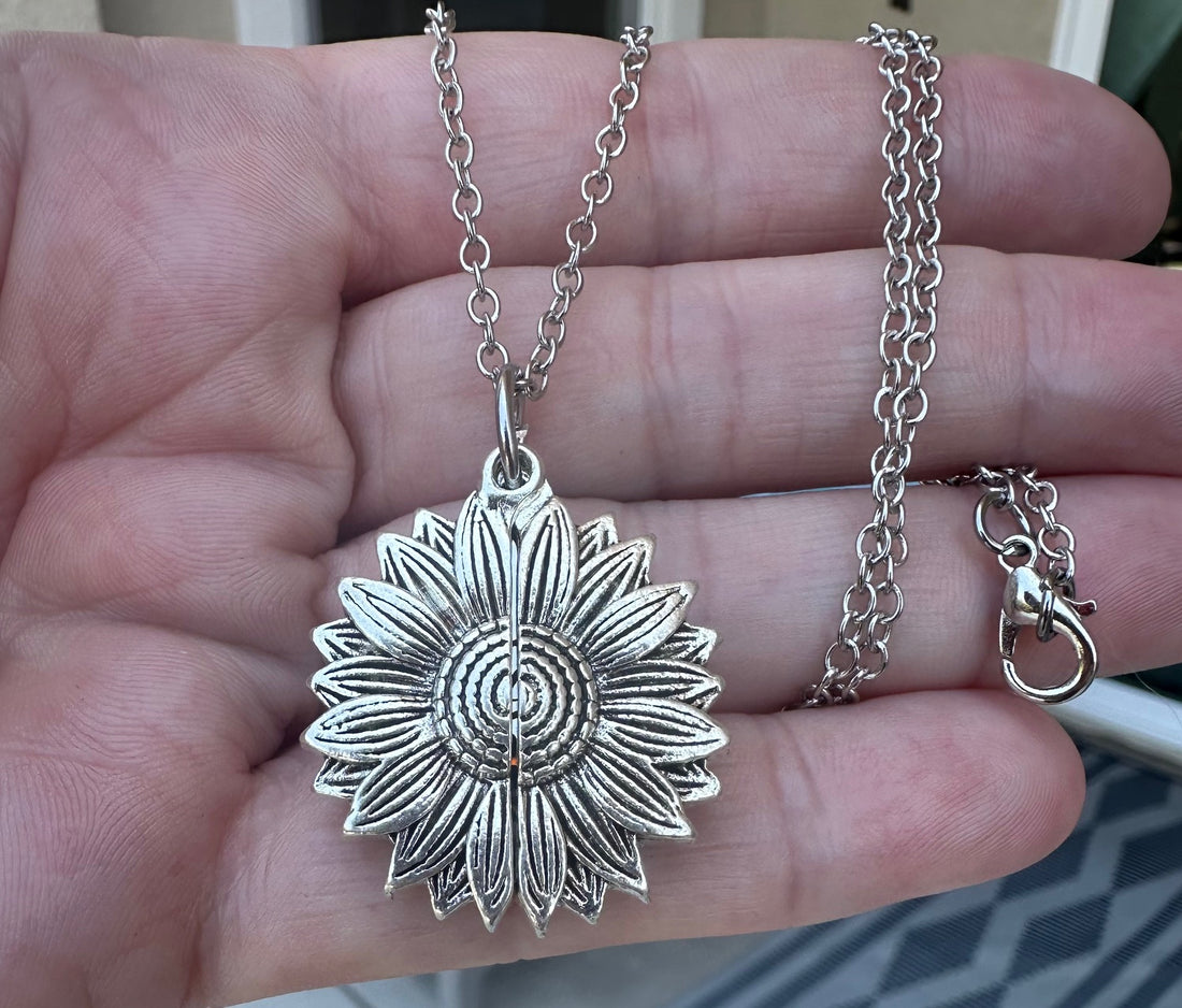 with god all things are possible necklace silver, catholic necklaces, christian necklaces, bible verse necklace, Jesus necklace, Sunflower neclace, catholic jewelry, christian jewelry