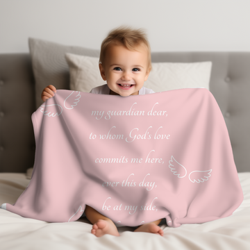 Guardian Angel Prayer Baby Swaddle Blanket, guardian angel prayer, baptism gift girl, baptismal gift girl, christening gift girl, catholic gifts baby, newborn gift catholic, christian newborn baby gift, baby shower gift girl, baby shower gifts for girl,  prayers for newborn catholic, prayers for newborn christian, catholic gifts her, catholic baby gifts, receiving blanket christian, receiving blanket catholic