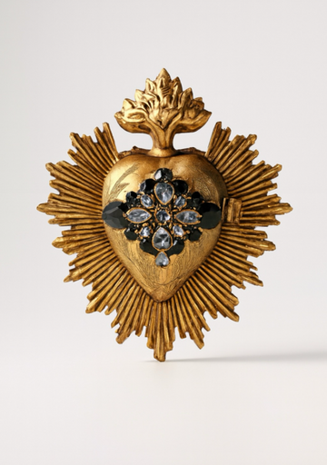 Sacred Heart Milagros With Crystals