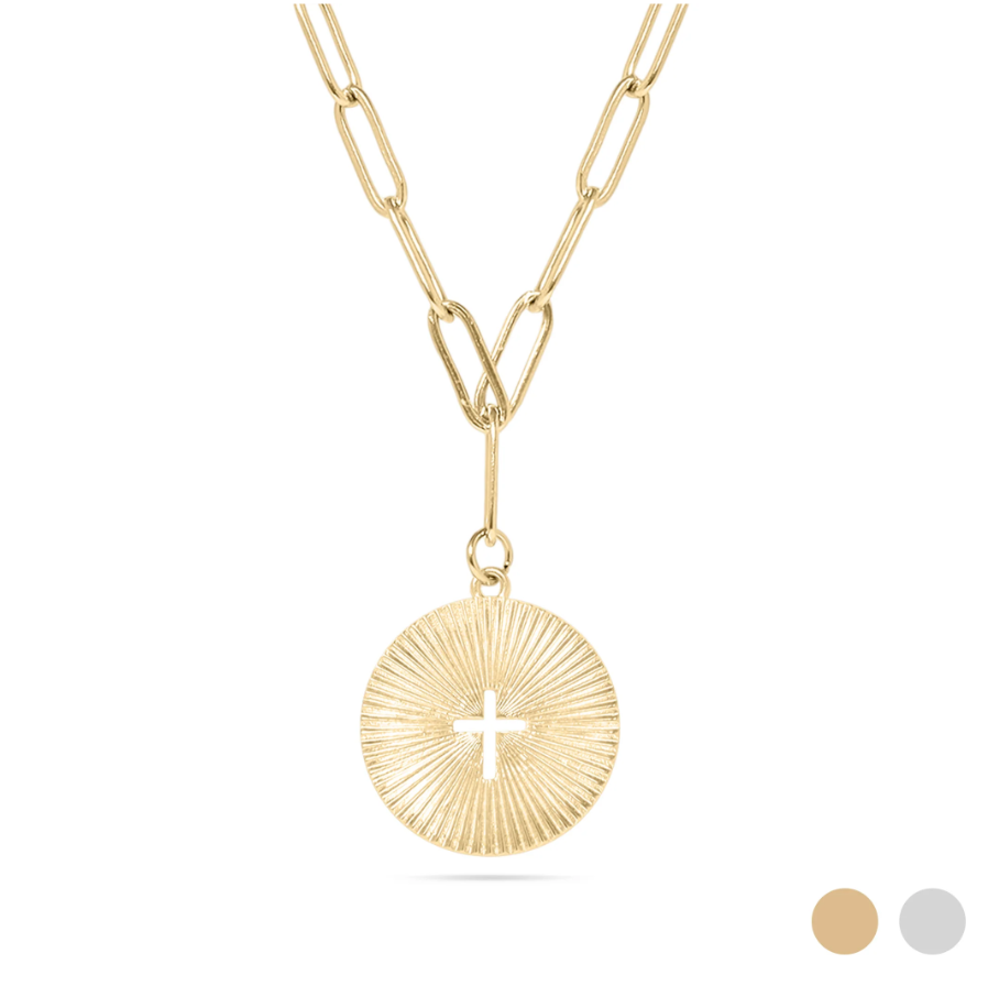 paperclip chain cross necklace silver, paper clip chain necklace, catholic gifts her, catholic gifts women, catholic jewelry, catholic necklace, womens cross necklace silver, silver cross pendant necklace, devotional jewelry, faith necklace her, sunburst pendant necklace, modern catholic woman, modern catholic jewelry, confirmation gift girt, wedding party gift her christian, gold cross necklace, gold cross pendant necklace