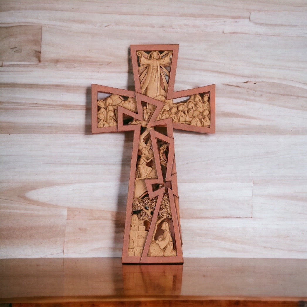 Christ Is Risen Wall Cross Contemporary Wood