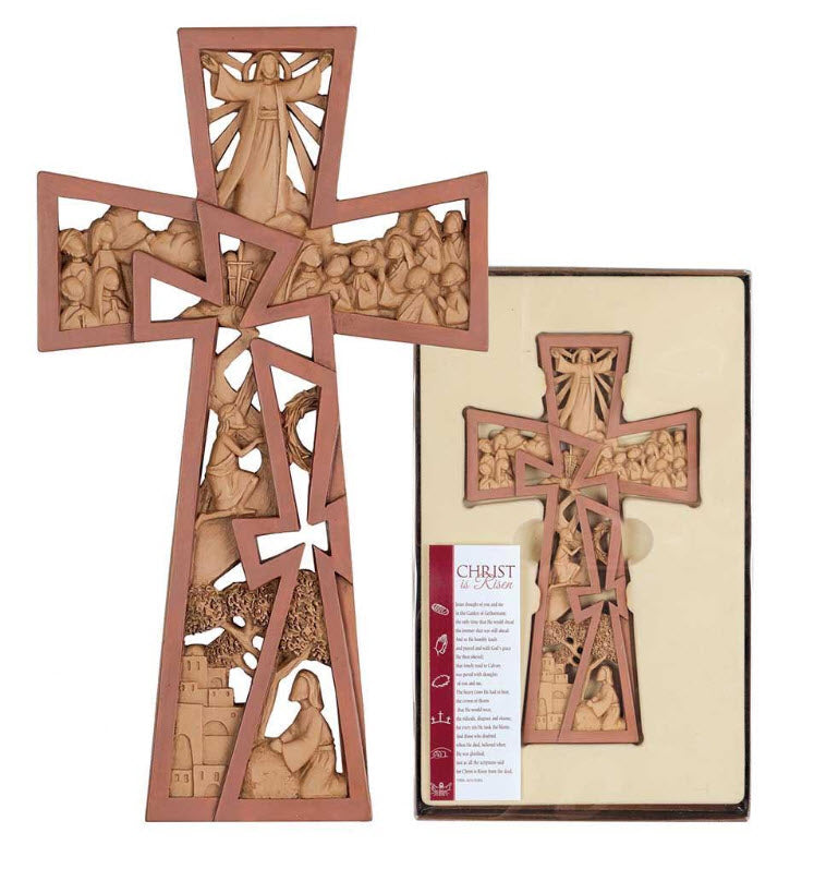Christ Is Risen Wall Cross Contemporary Wood