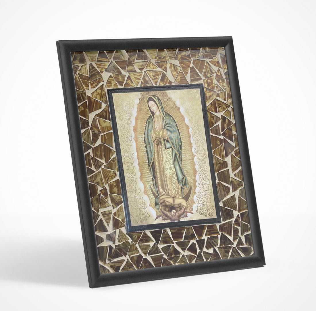Our Lady of Guadalupe Mosaic Art Catholic Art Catholic Home Decor Framed Virgin Mary, caatholic art, catholic painting, catholic wall decor, virgin mary art, virgin mary picture, virgin mary mosaic, st mary art, st mary painting